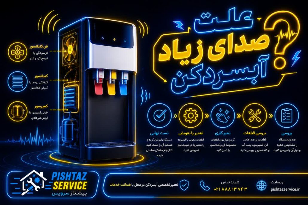 علت صدای زیاد آبسردکن