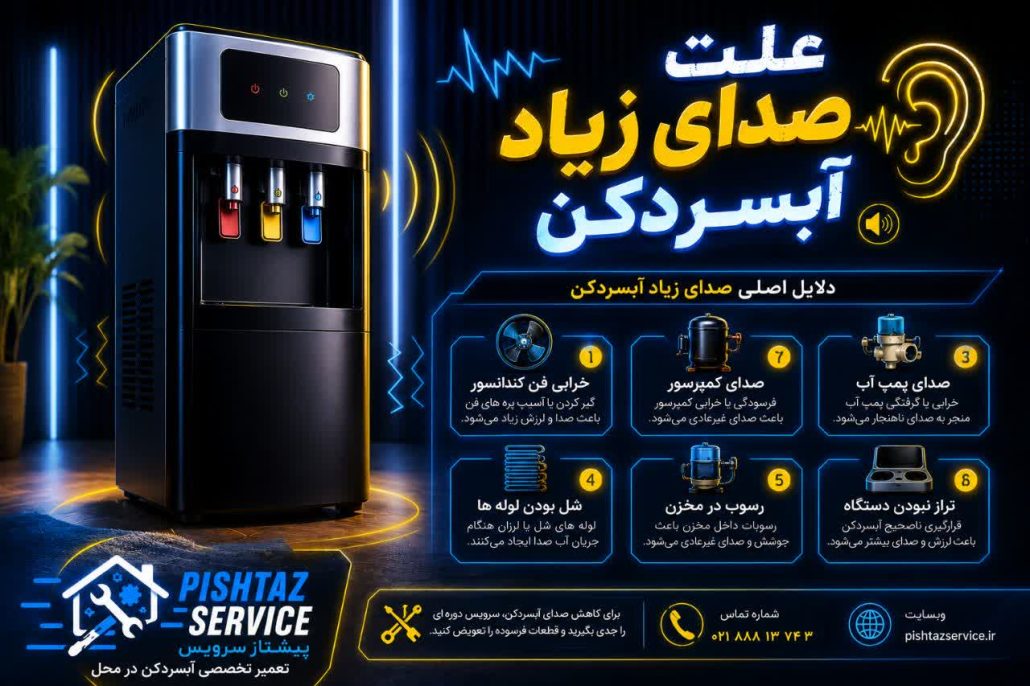 علت صدای زیاد آبسردکن