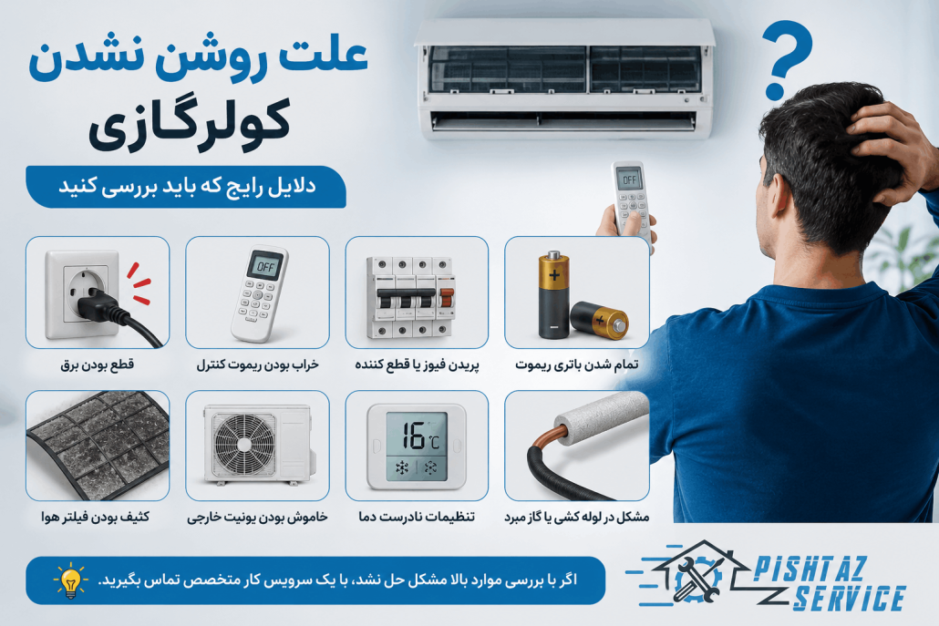 علت روشن نشدن کولرگازی