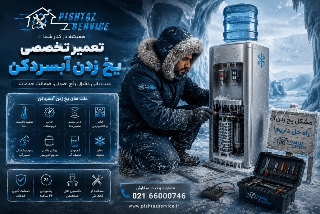 علت یخ زدن آب در آبسردکن