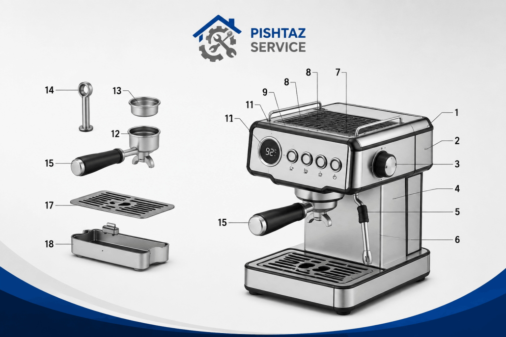 دفترچه راهنمای اسپرسوساز روپل مدل CM8020