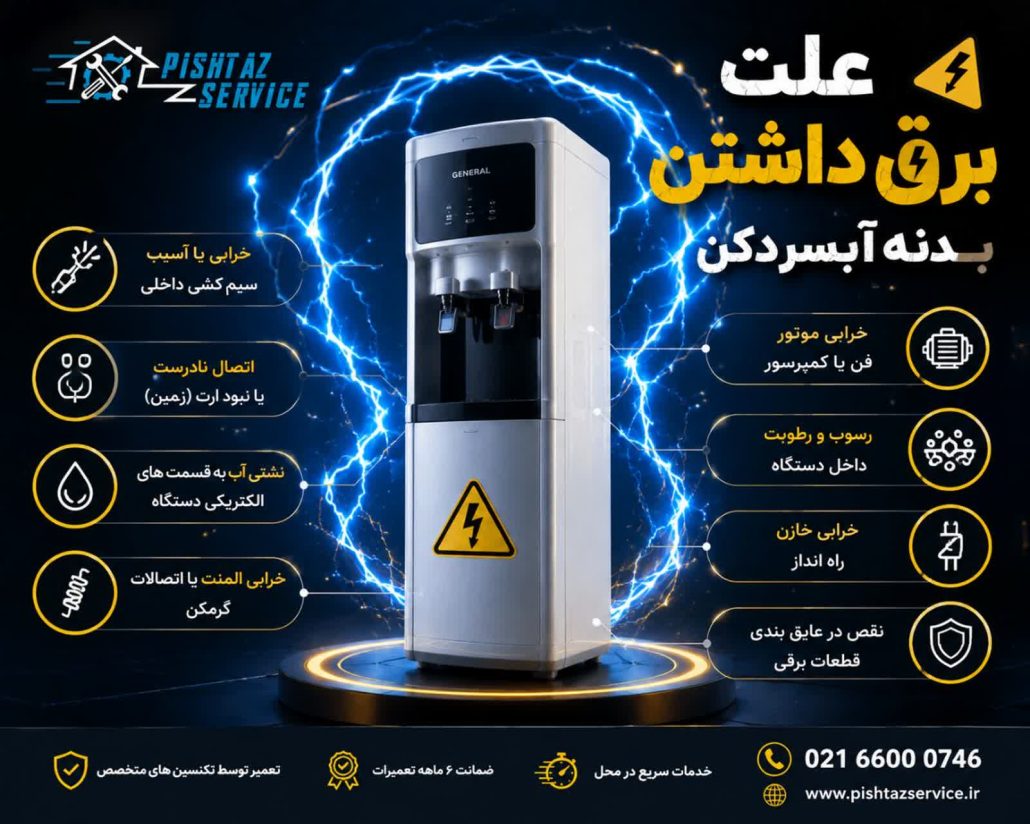 علت برق داشتن بدنه آبسردکن