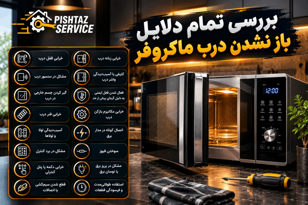 علت باز نشدن درب ماکروفر