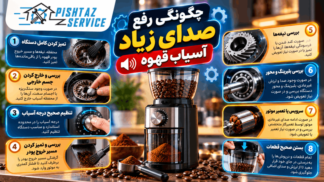علت صدای زیاد آسیاب قهوه