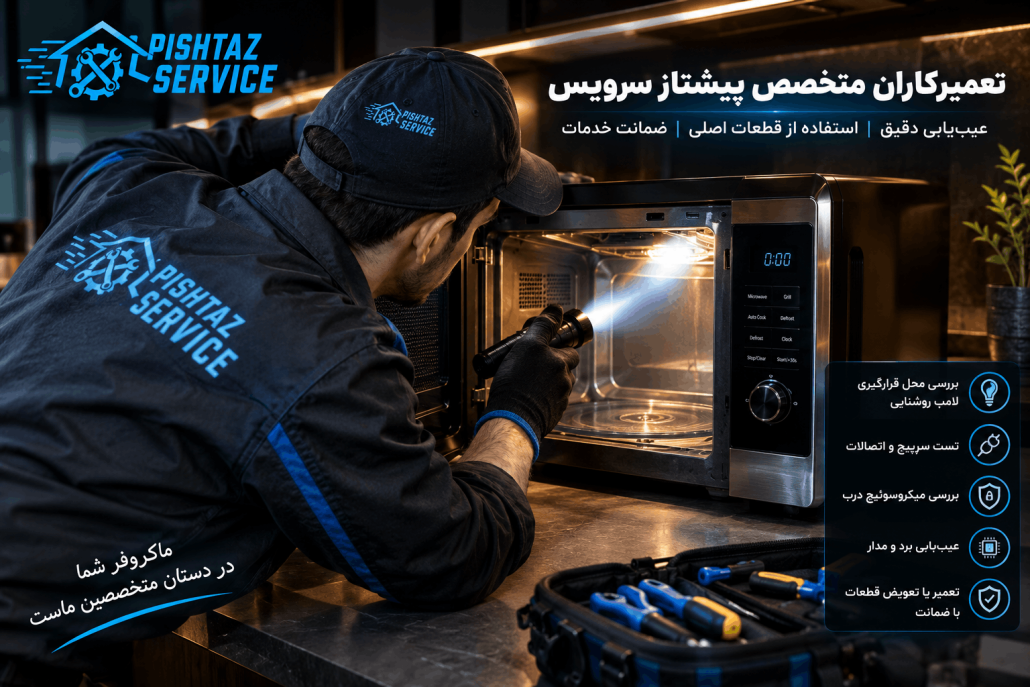 علت روشن نشدن لامپ داخل ماکروفر