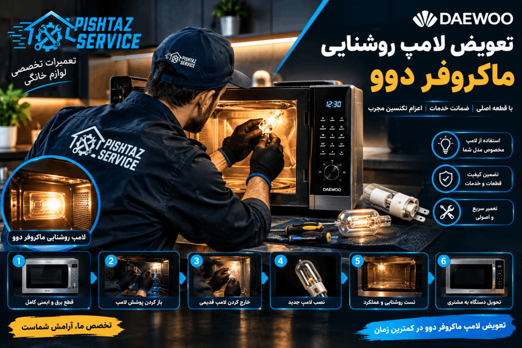 علت روشن نشدن لامپ داخل ماکروفر