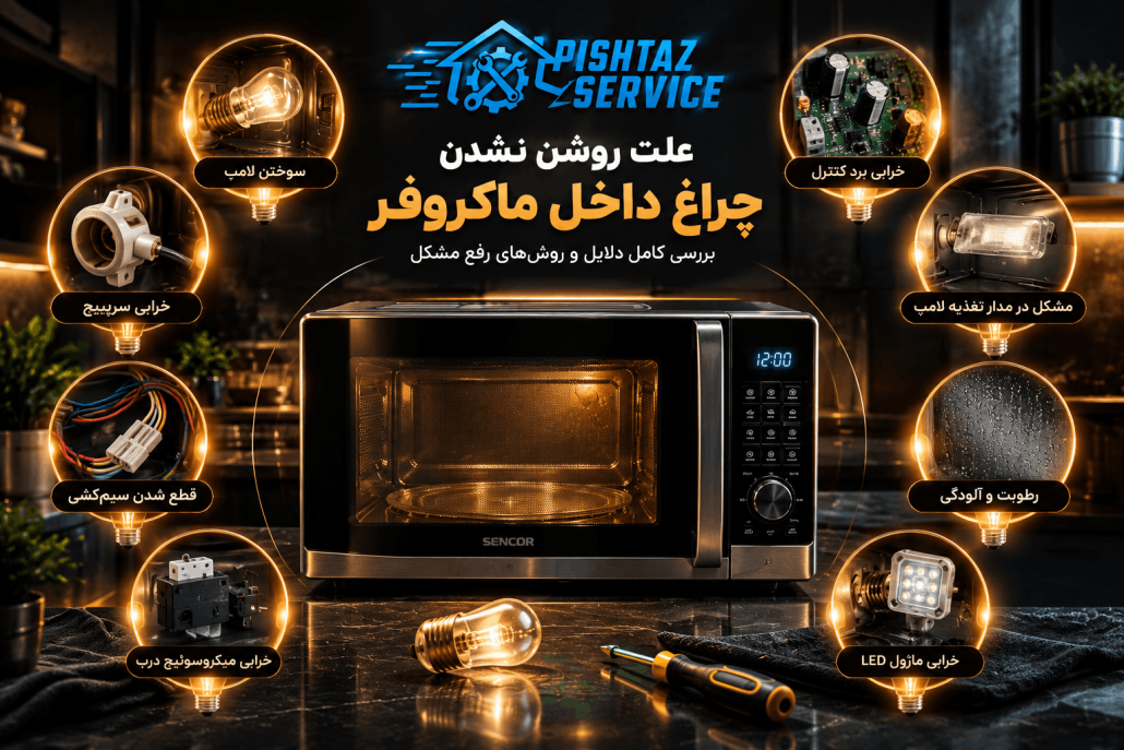 علت روشن نشدن لامپ داخل ماکروفر