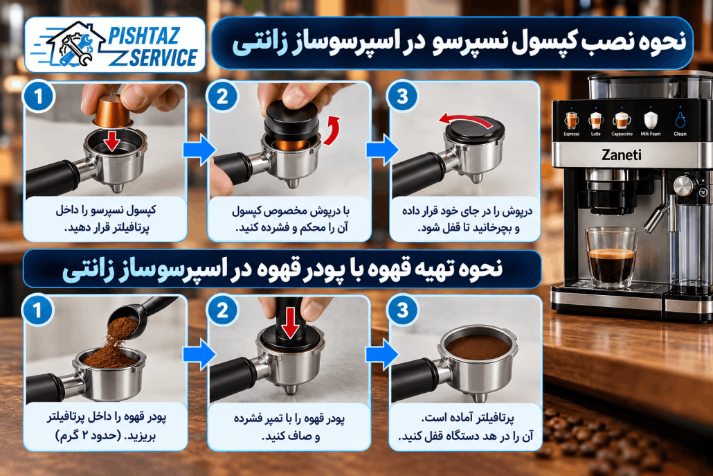 دفترچه راهنمای اسپرسوساز زانتی
