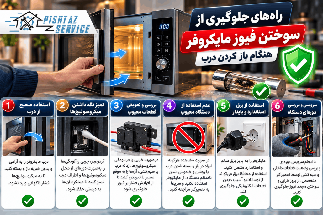 علت سوختن فیوز مایکروفر هنگام باز کردن درب